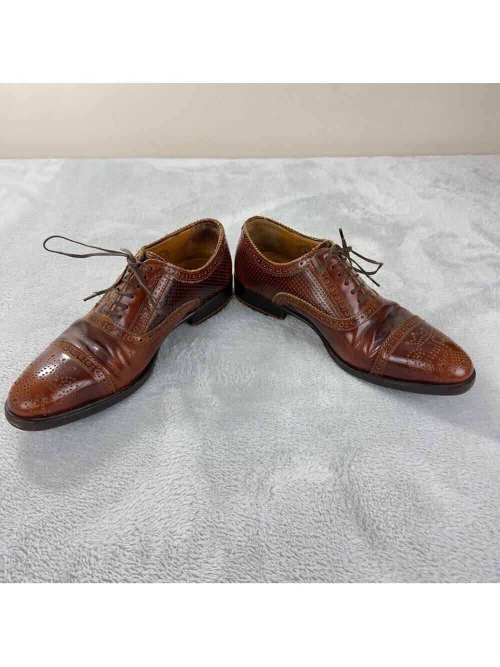 John Fluevog Men's Sz 8 US The Gateways Brandenburg Oxford brogue shoes brown - Picture 7 of 13